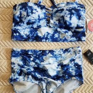 NWT Torrid Tie Dye Swim Top & Bottom! Size 0